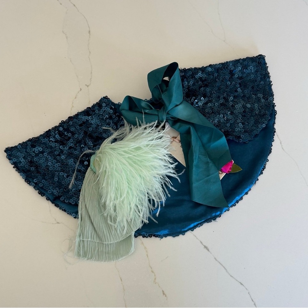 Joyfolie - mia joy - teal sequin Capelet - O/S NWT